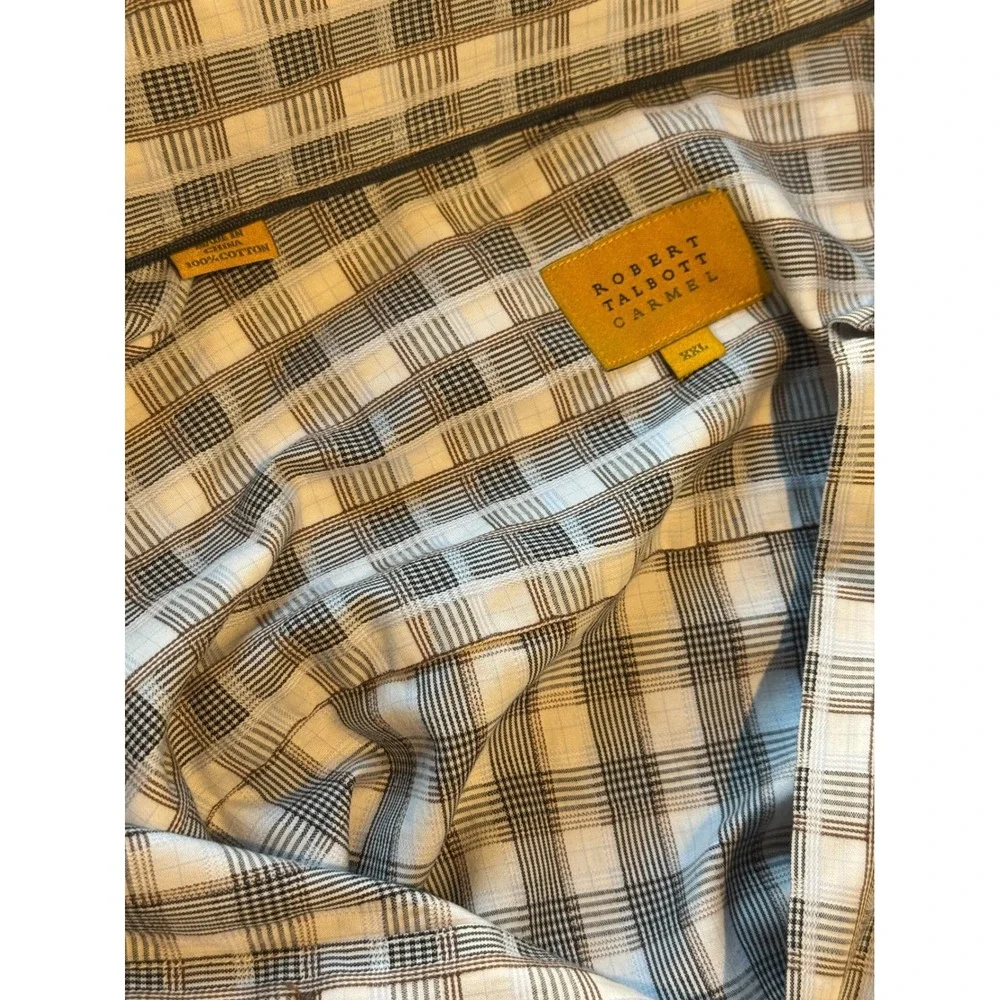 Robert Talbott Carmel Mens XXL‎ Plaid Check Button Up Long Sleeve Shirt - Picture 6 of 6